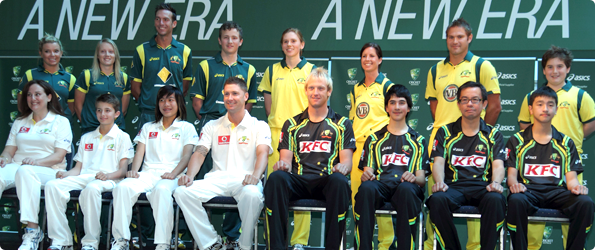 Австралийская сборная по крикету в форме от Asics